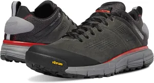 Danner Trail 2650 3” Waterproof Hiking Shoes for Men - Durable Leather & Textile Upper with Breathable Gore-Tex Lining and Vibram Traction Outsole, Dark Gray/Brick Red - 10.5 D