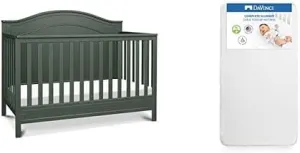 DaVinci Charlie 4 in 1 Convertible Crib in Forest Green and Complete Slumber Crib & Toddler Mattress