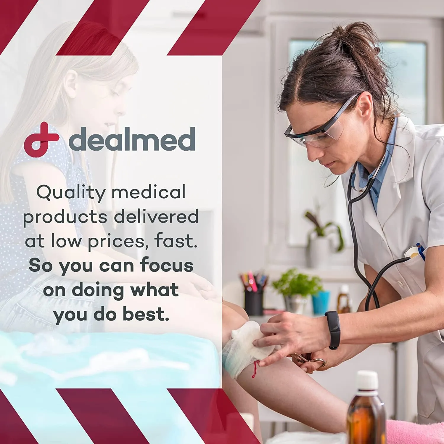 Dealmed 12" x 30" Multi-Trauma Dressing – Sterile Emergency Oversized Pad, Superior Absorbency, Protection and Padding, Wound Care Product for First Aid Kit (Case of 25)
