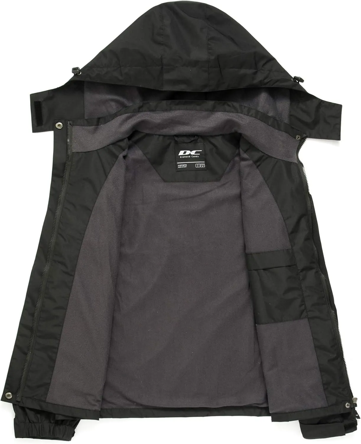 Diamond Candy Waterproof Rain Jacket Women Lightweight Outdoor Raincoat Hooded for Hiking skiing