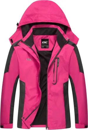 Diamond Candy Waterproof Rain Jacket Women Lightweight Outdoor Raincoat Hooded for Hiking skiing