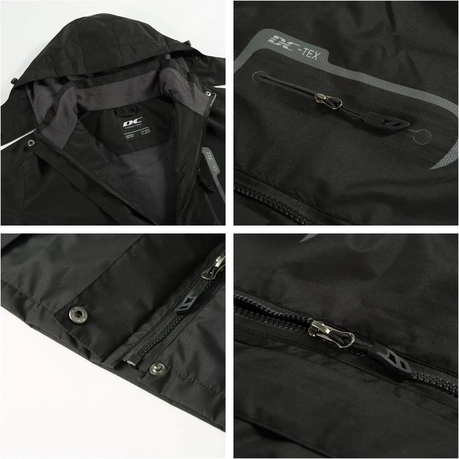 Diamond Candy Waterproof Rain Jacket Women Lightweight Outdoor Raincoat Hooded for Hiking skiing