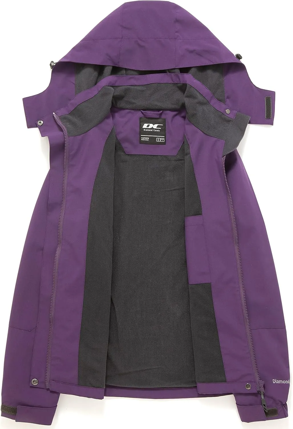 Diamond Candy Women's Waterproof Rain Jacket with Hood Lightweight Outdoors Raincoat