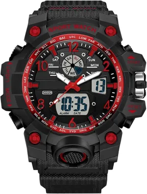 Digital Watch Womens, Military Watch for Tactical Watches Sports Outdoor Waterproof Digial Analog Alarm Stopwatch Big Face Wristwatch