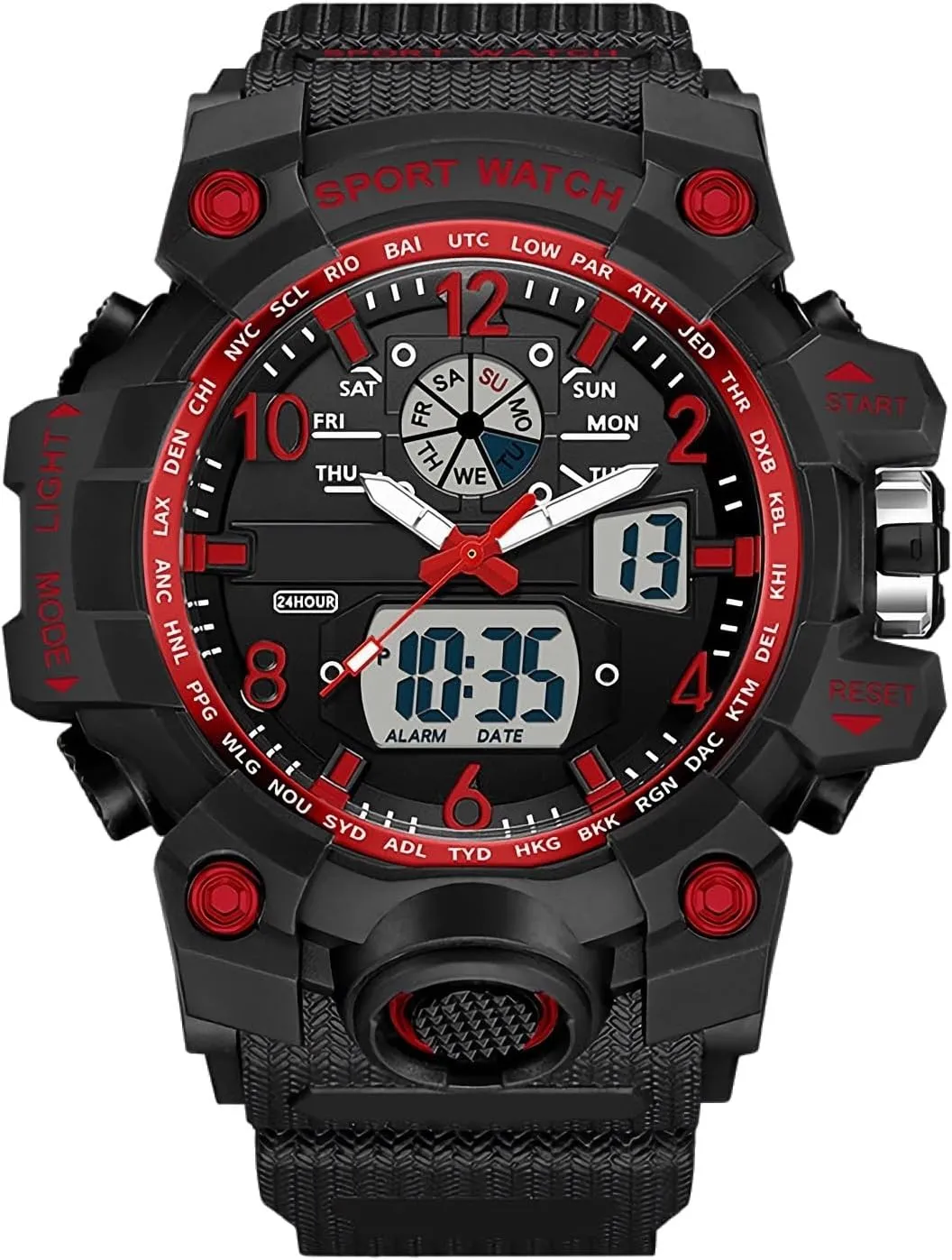 Digital Watch Womens, Military Watch for Tactical Watches Sports Outdoor Waterproof Digial Analog Alarm Stopwatch Big Face Wristwatch