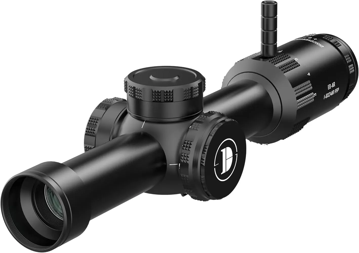 DISCOVEROPT ED-AR 1-6X24IR LPVO Rifle Scope with 30mm Tube, Waterproof Fog-Proof Rugged Tactical Hunting Scope, First Focal Plane, 6 Levels Red Illuminated Reticle