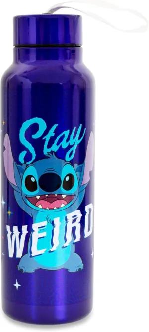 Disney Lilo & Stitch "Stay Weird" 27-Ounce Stainless Steel Water Bottle | BPA-Free Plastic Sports Jug With Leakproof Screw-Top Lid | Hydration For Outdoor Activities, Gym Fitness | Cute Gifts