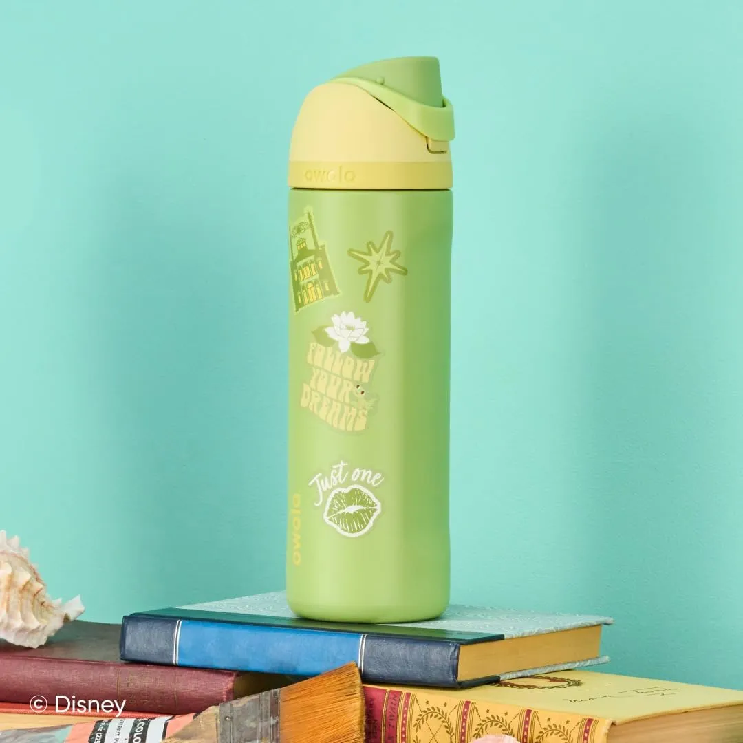 Disney Princess FreeSip Insulated Stainless Steel Water Bottle with Straw for Sports and Travel, BPA-Free Sports Water Bottle, 24 oz, Tiana