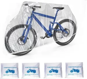 Disposable Clear Plastic Bike Cover One to Many Bikes - Waterproof Dust Covershed Waterproof Storage Outdoor Bicycles Indoor Universal