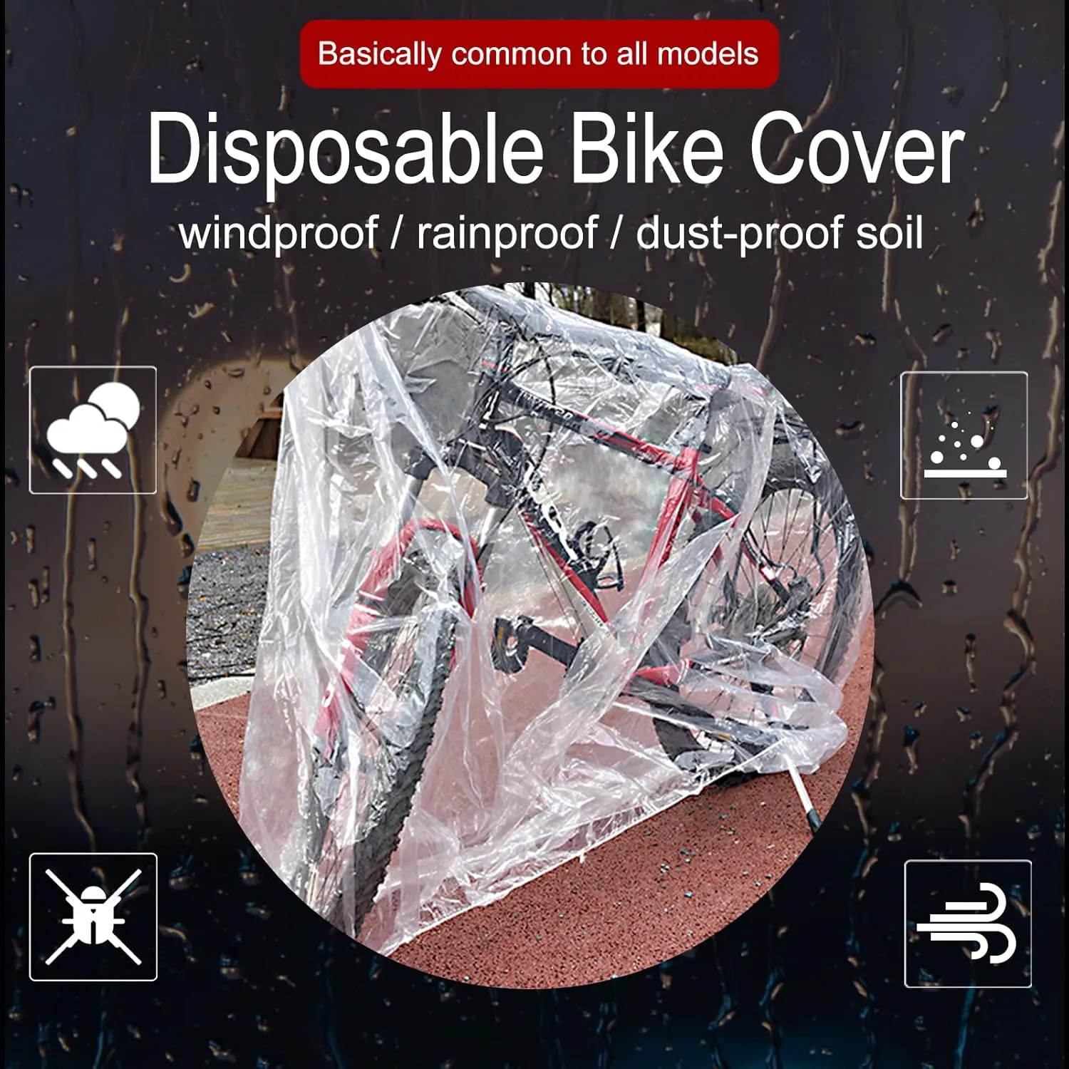 Disposable Clear Plastic Bike Cover One to Many Bikes - Waterproof Dust Covershed Waterproof Storage Outdoor Bicycles Indoor Universal