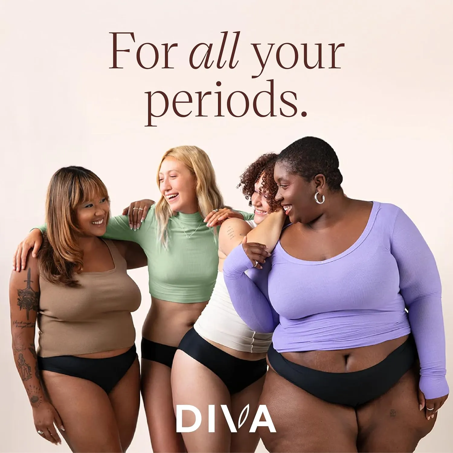 DIVA Reusable Period Underwear & DIVA Cup Model 2 - Menstrual Underwear - Medical Grade Period Cup - Bikini, Black