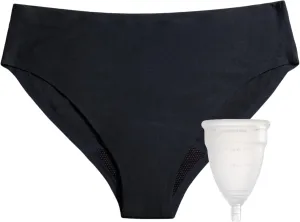 DIVA Reusable Period Underwear & DIVA Cup Model 2 - Menstrual Underwear - Medical Grade Period Cup - Bikini, Black
