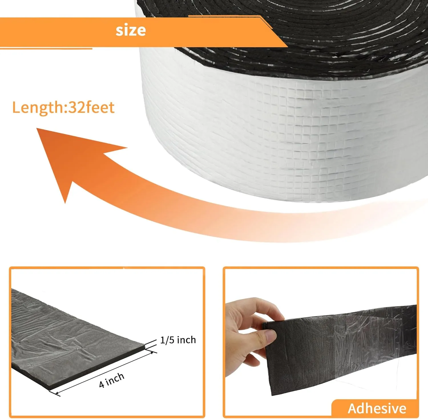 DOBTIM Foam Foil Pipe Insulation Wrap 4 in x 32 ft,Reflective Foil Insulation Tape Self Adhesive with High Resilience for Pipe Insulation Wrap
