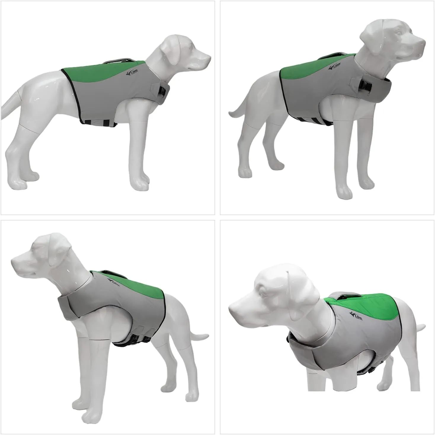 Dog Life Jacket, Sport Style Dog Float Coat with Excellent Buoyancy, Stylish Dog Swimming Safety Vest with Rescue Handle for Small Medium Large Dogs Green XS