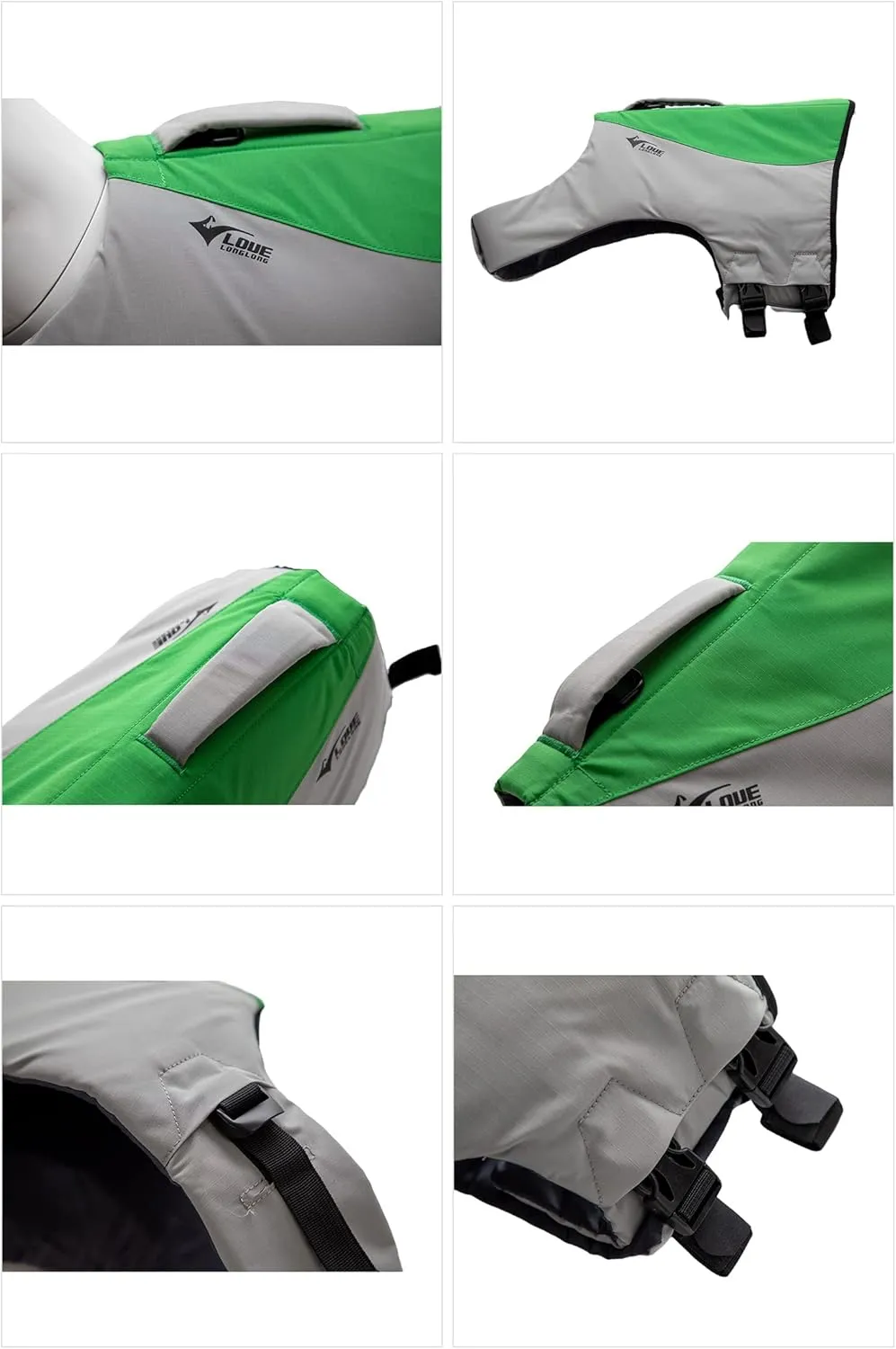 Dog Life Jacket, Sport Style Dog Float Coat with Excellent Buoyancy, Stylish Dog Swimming Safety Vest with Rescue Handle for Small Medium Large Dogs Green XS