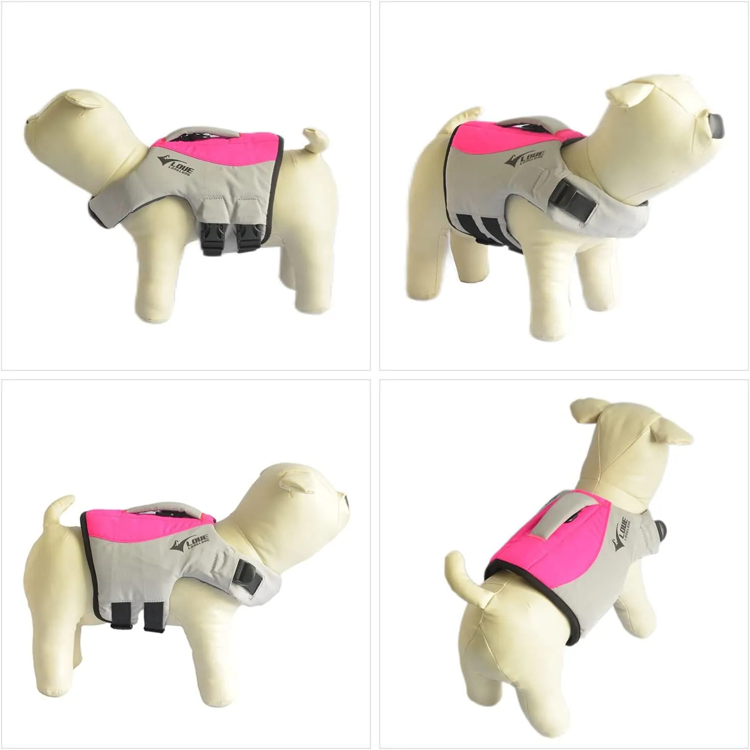 Dog Life Jacket, Sport Style Dog Float Coat with Excellent Buoyancy, Stylish Dog Swimming Safety Vest with Rescue Handle for Small Medium Large Dogs Rosered M