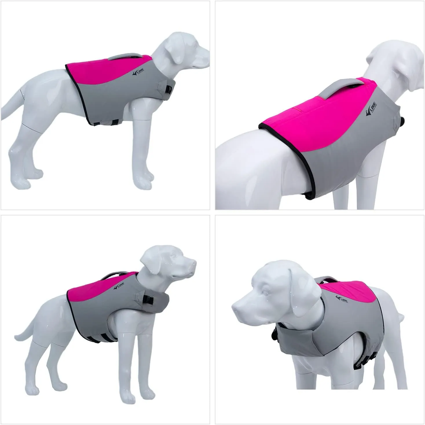 Dog Life Jacket, Sport Style Dog Float Coat with Excellent Buoyancy, Stylish Dog Swimming Safety Vest with Rescue Handle for Small Medium Large Dogs Rosered M