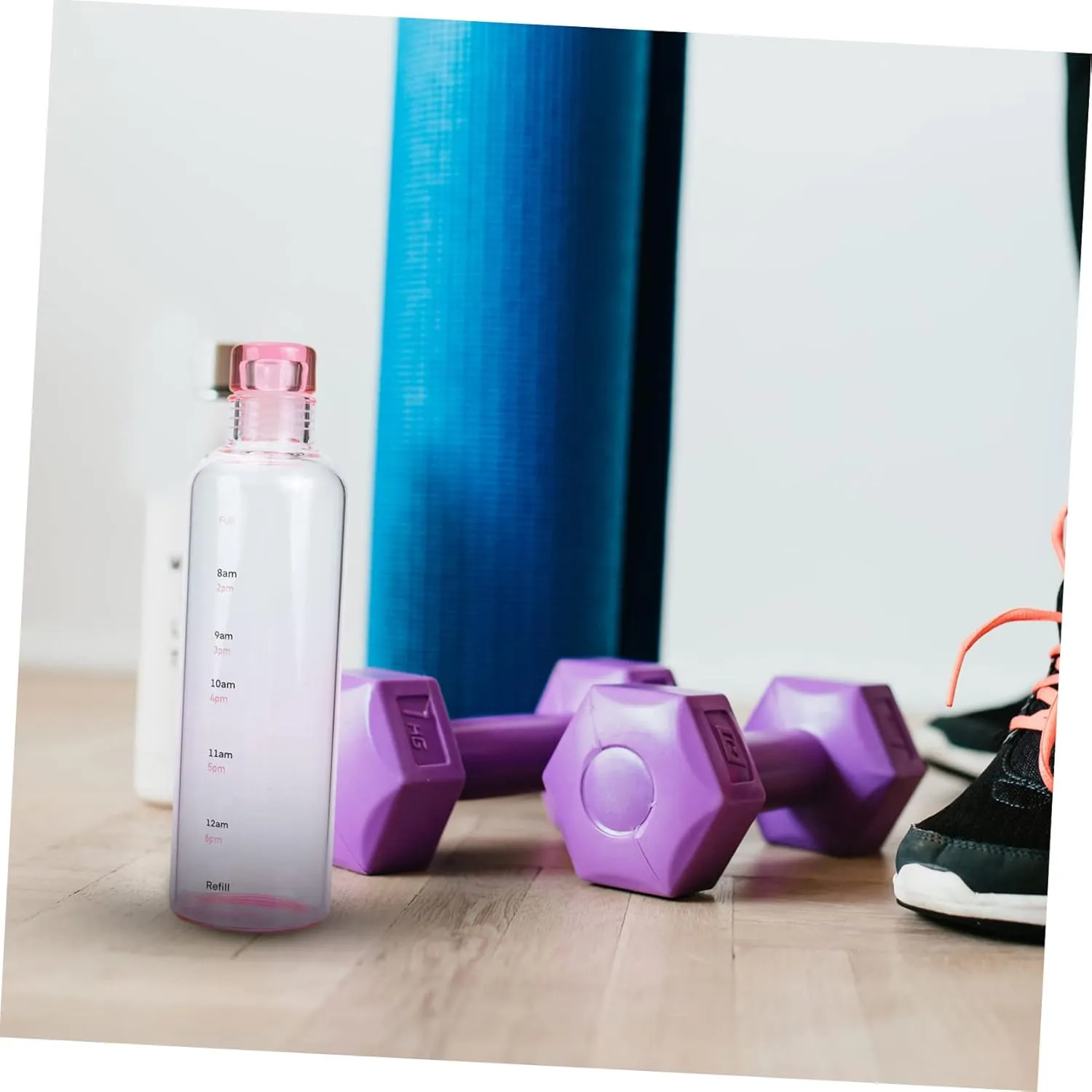 DOITOOL Decorative Glass Bottle Leakproof High Borosilicate Water Bottle Sports Fashion Portable