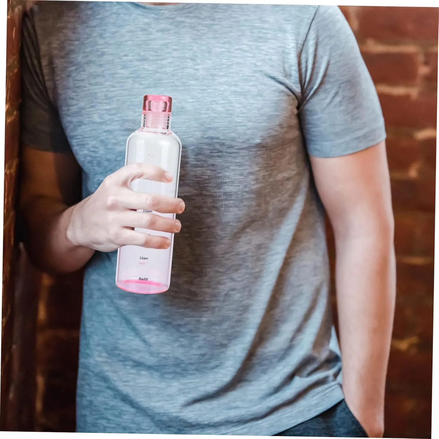 DOITOOL Decorative Glass Bottle Leakproof High Borosilicate Water Bottle Sports Fashion Portable