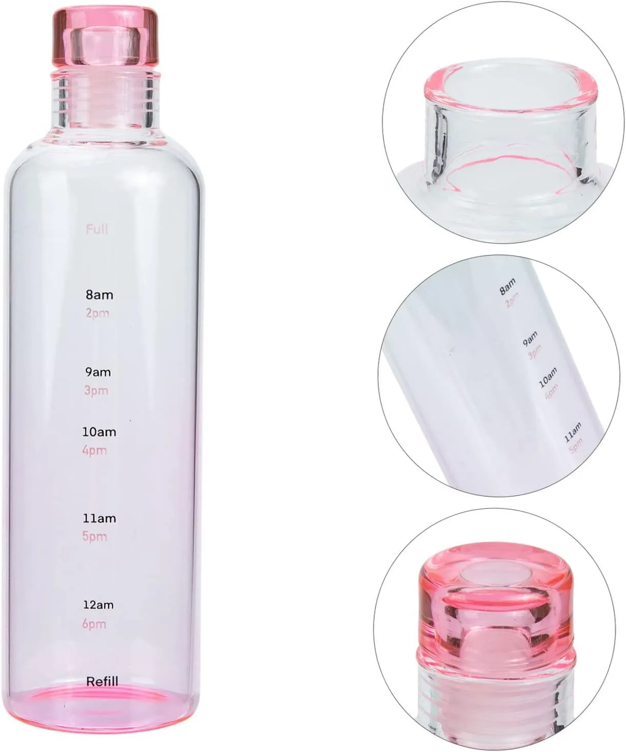 DOITOOL Decorative Glass Bottle Leakproof High Borosilicate Water Bottle Sports Fashion Portable