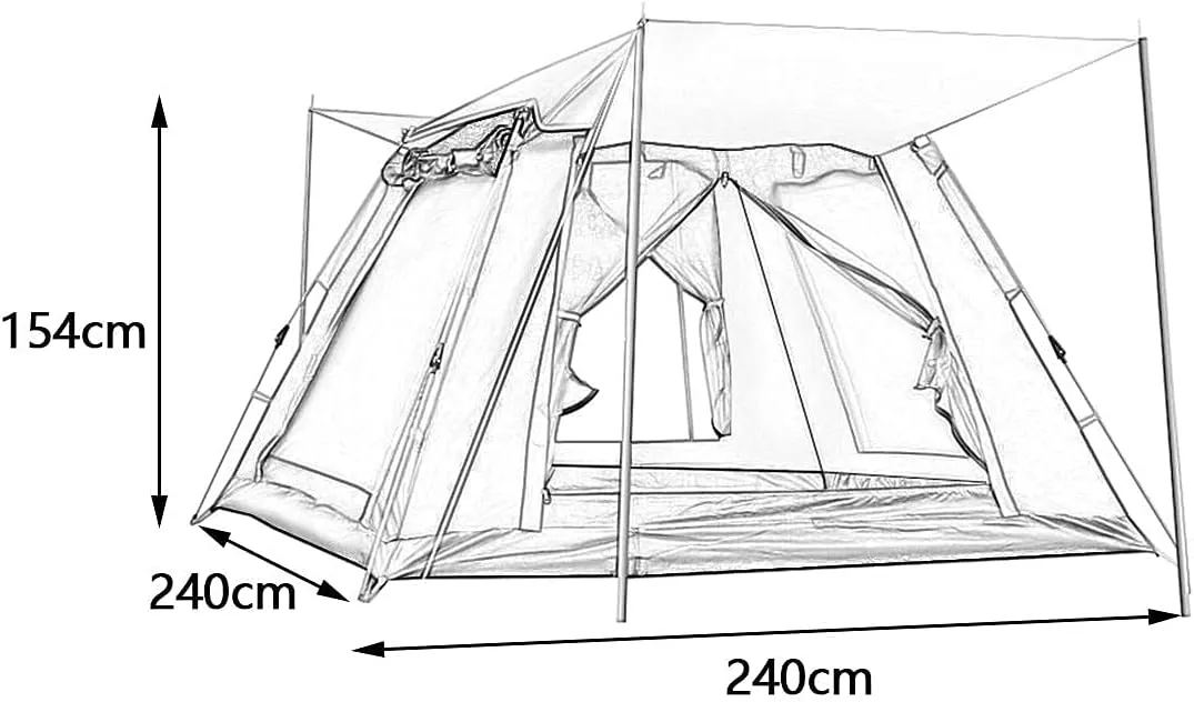 Dome Camping Tent 3-5 Person 4 Season Double Layers Anti-Windproof Tents Family Outdoor Camping Tent