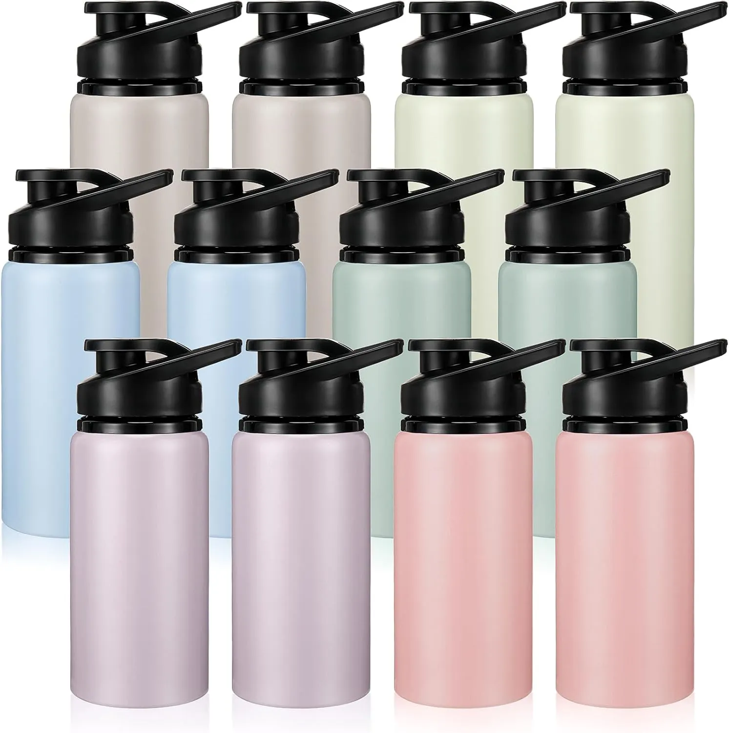 Domensi Aluminum Water Bottle Bulk Reusable Water Bottle, Lightweight Easy Carry Leakproof with Snap Lid Travel Bottles, for Gym Outdoor Sports Cycling Camping Fishing