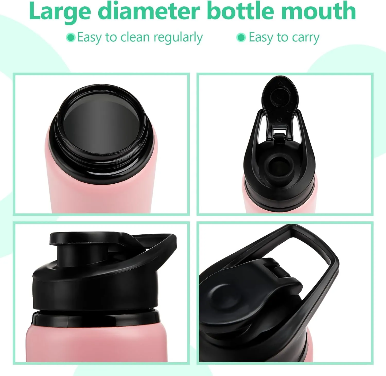 Domensi Aluminum Water Bottle Bulk Reusable Water Bottle, Lightweight Easy Carry Leakproof with Snap Lid Travel Bottles, for Gym Outdoor Sports Cycling Camping Fishing