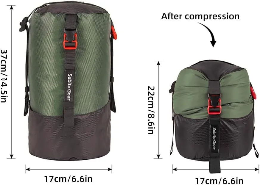 doorslay 5pcs Lightweight Compression Stuff Sack Waterproof Polyester Compression Bag for Camping Hiking Backpacking