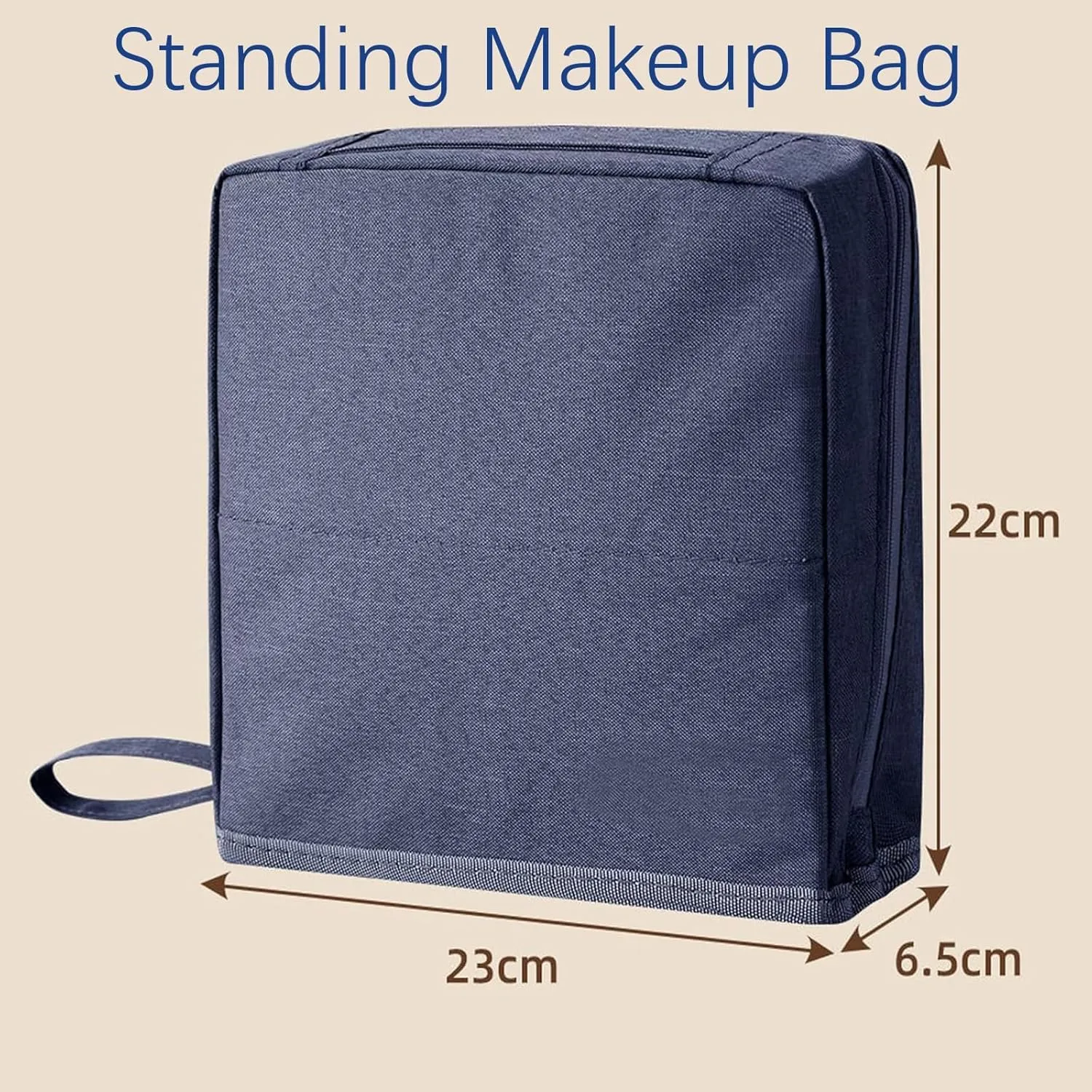 Doresty Makeup Bag, Reusable Portable Doresty Standing Makeup Bag Large Capacity, Folding Vertical Makeing Organizer Bags with Compartments for Travel Work Home (Red)