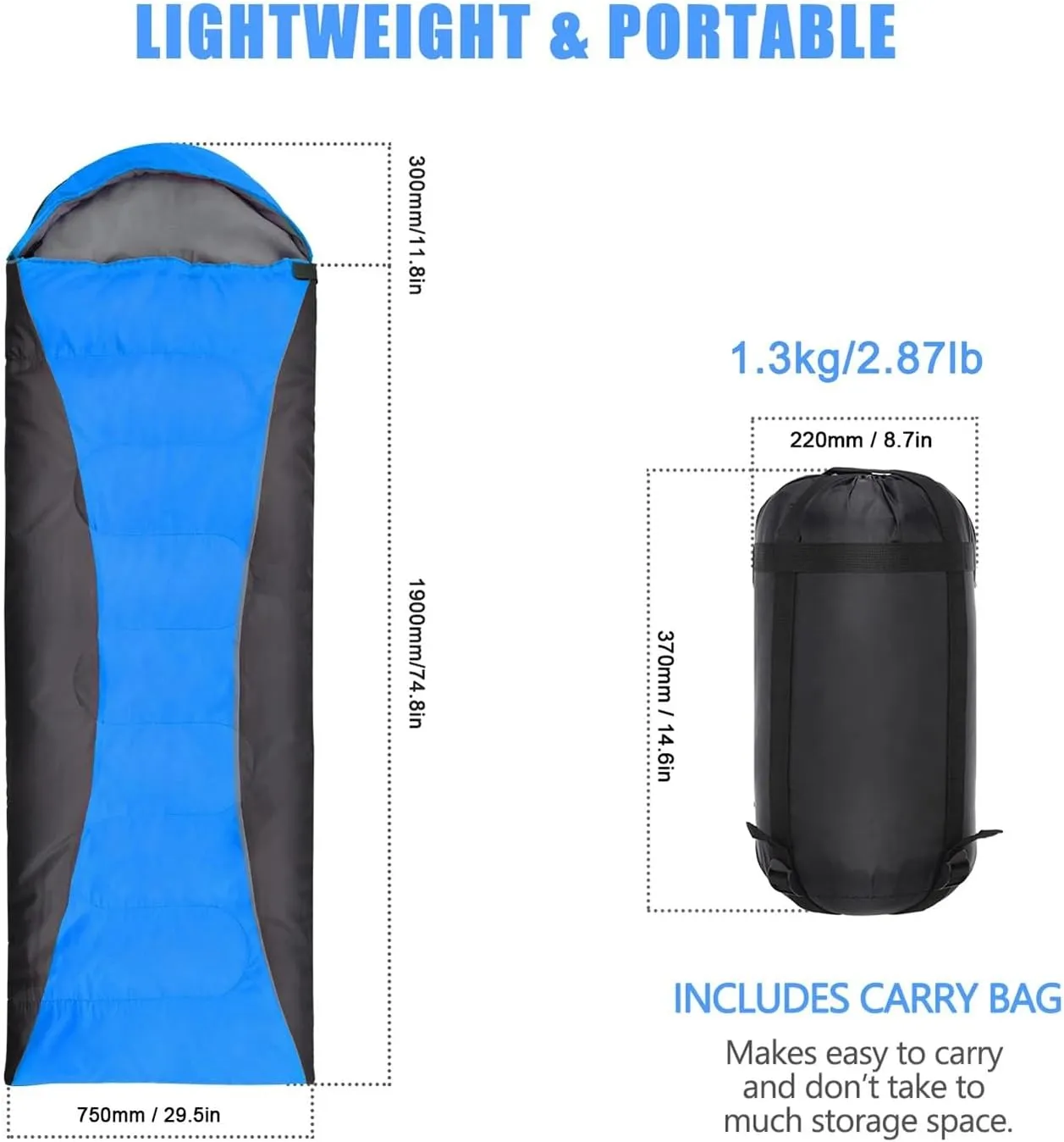 Double Sleeping Bag for Adults with 2 Pillows, 2 Person Sleeping Bag for Waterproof Large Sleeping Bags for Family Camping Backpacking Hiking Outdoor