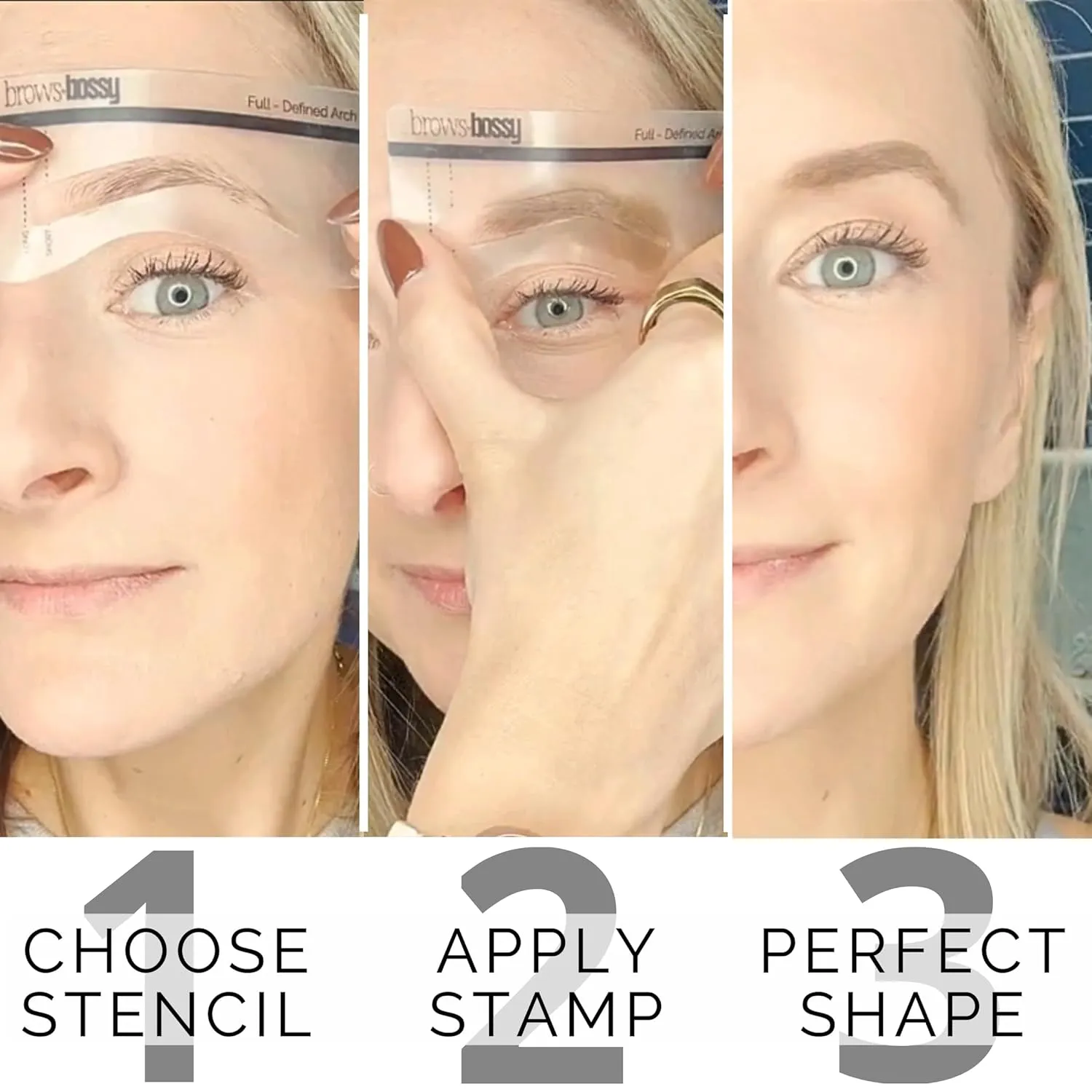 Dual-Color Eyebrow Stamp Stencil Kit with 9 Reusable Eyebrow Stencils for Professional Brow Stamping Shaping Kit and Instant Long Lasting Filling and Waterproof Tinting Definer