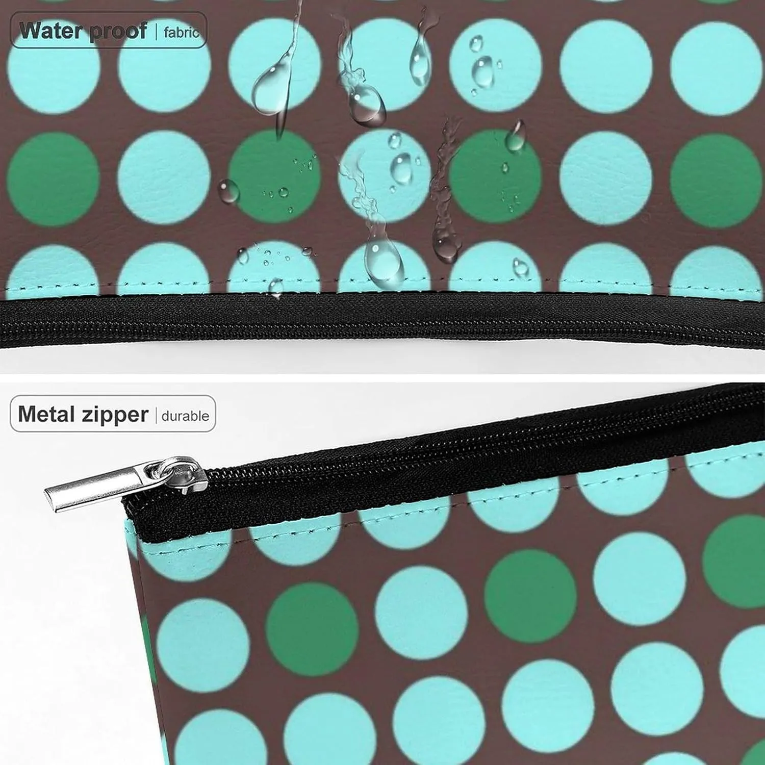 Elegant Makeup Bag, Dots Pattern Cosmetic Bag Large Capacity Pouch Portable Organizer for Men & Women