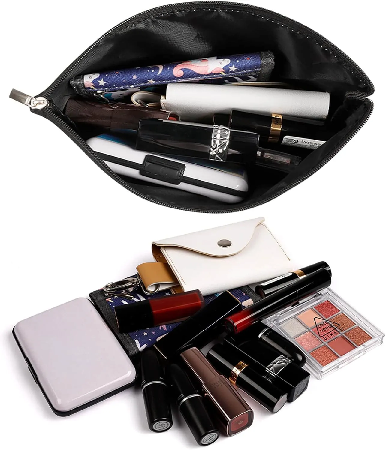 Elegant Makeup Bag, Girly Chic Peach Classic Cosmetic Bag Large Capacity Pouch Portable Organizer for Men & Women