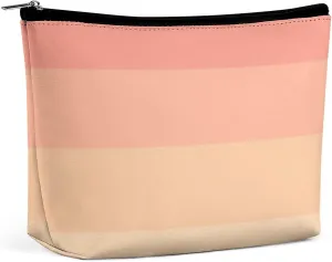 Elegant Makeup Bag, Girly Chic Peach Classic Cosmetic Bag Large Capacity Pouch Portable Organizer for Men & Women