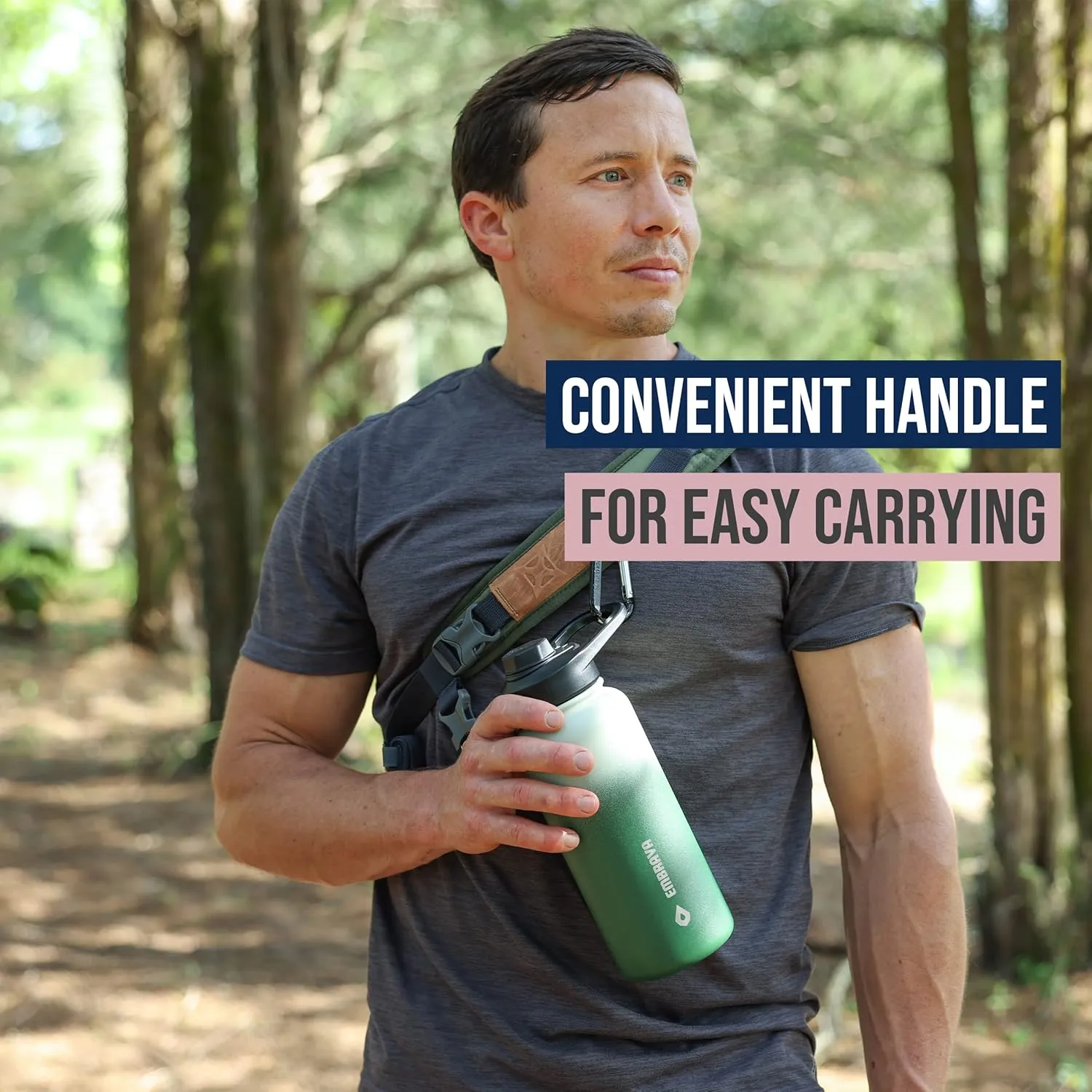 Embrava Insulated Sports Water Bottle - 32oz - Quick Open Lid for Gym, Workouts and Outdoors - Leak Proof - BPA & BPS Free - Double Walled & Stainless Steel
