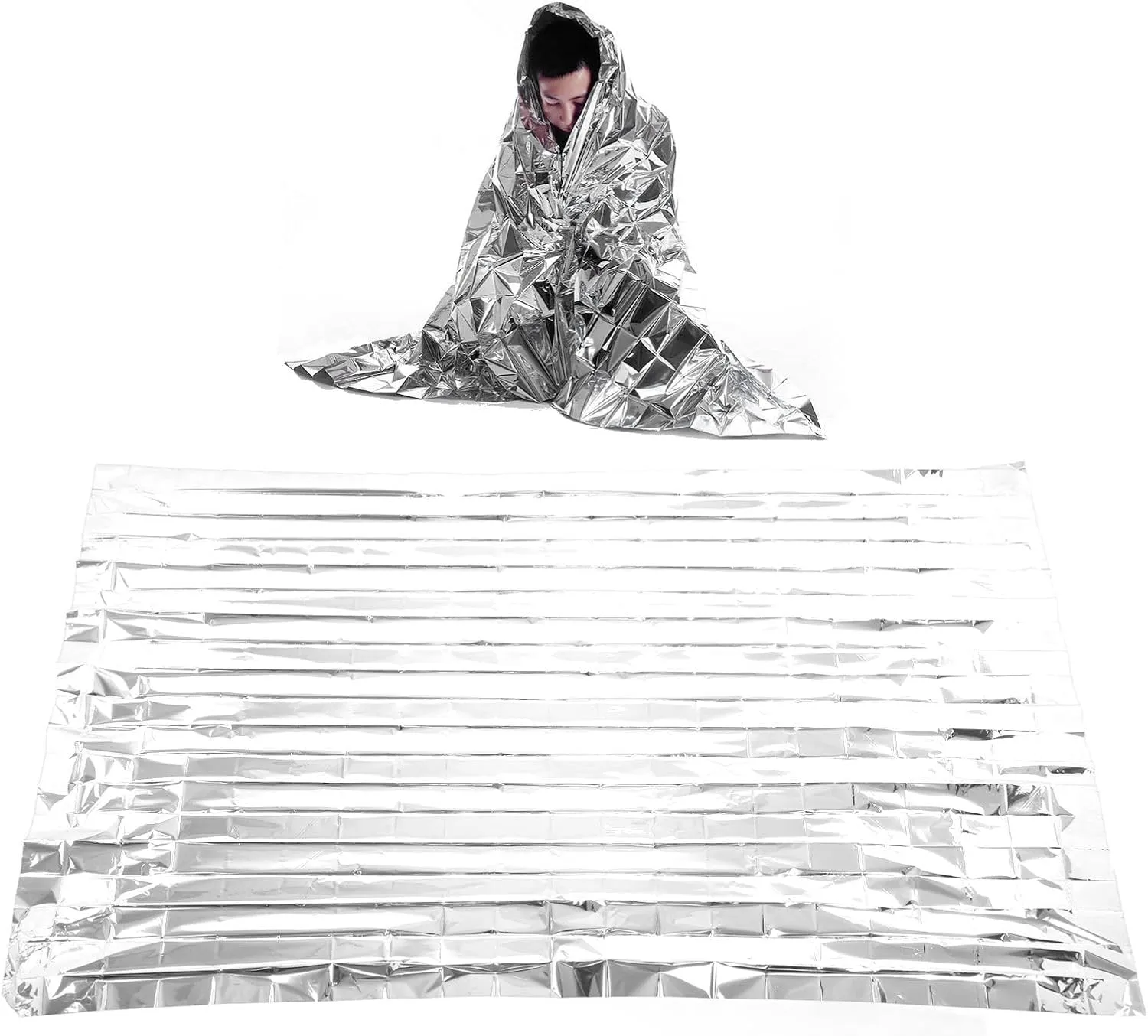 Emergency Blanket 130x210cm Portable Multifunctional Emergency Water Proof Thermal Blanket (Silver)