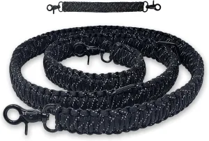 Emergency EMS Services Radio Strap 60” Reflective Paracord with 14” Anti-Sway Stabilizer Strap for EMT, Police, Firefighters, Security