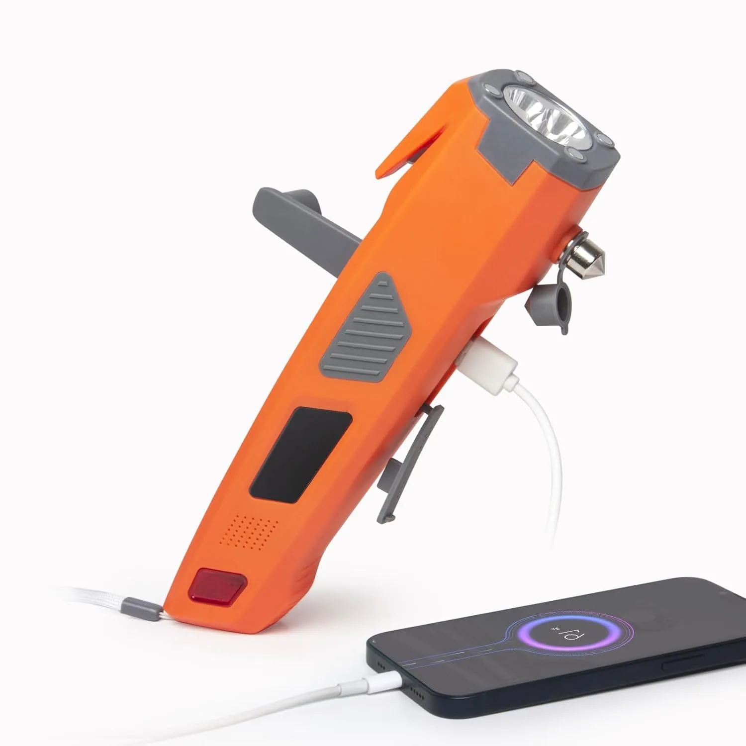 Emergency Tool LUXON 8-in-1 Car Safety Tool:Window Breaker,Seat Belt Cutter,LED Flashlight Rescue Tool USB Charger,SOS Light,Hand Cranking Charge,Magnetic,Siren Alarm for Vehicle Escape/Field Survival