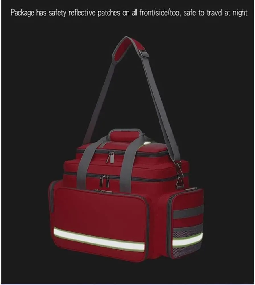 Empty First Aid Kit with Inner Dividers First Responder Bag Trauma Backpack Essential Survival Equipment for Home, Office, and Outdoor Adventures