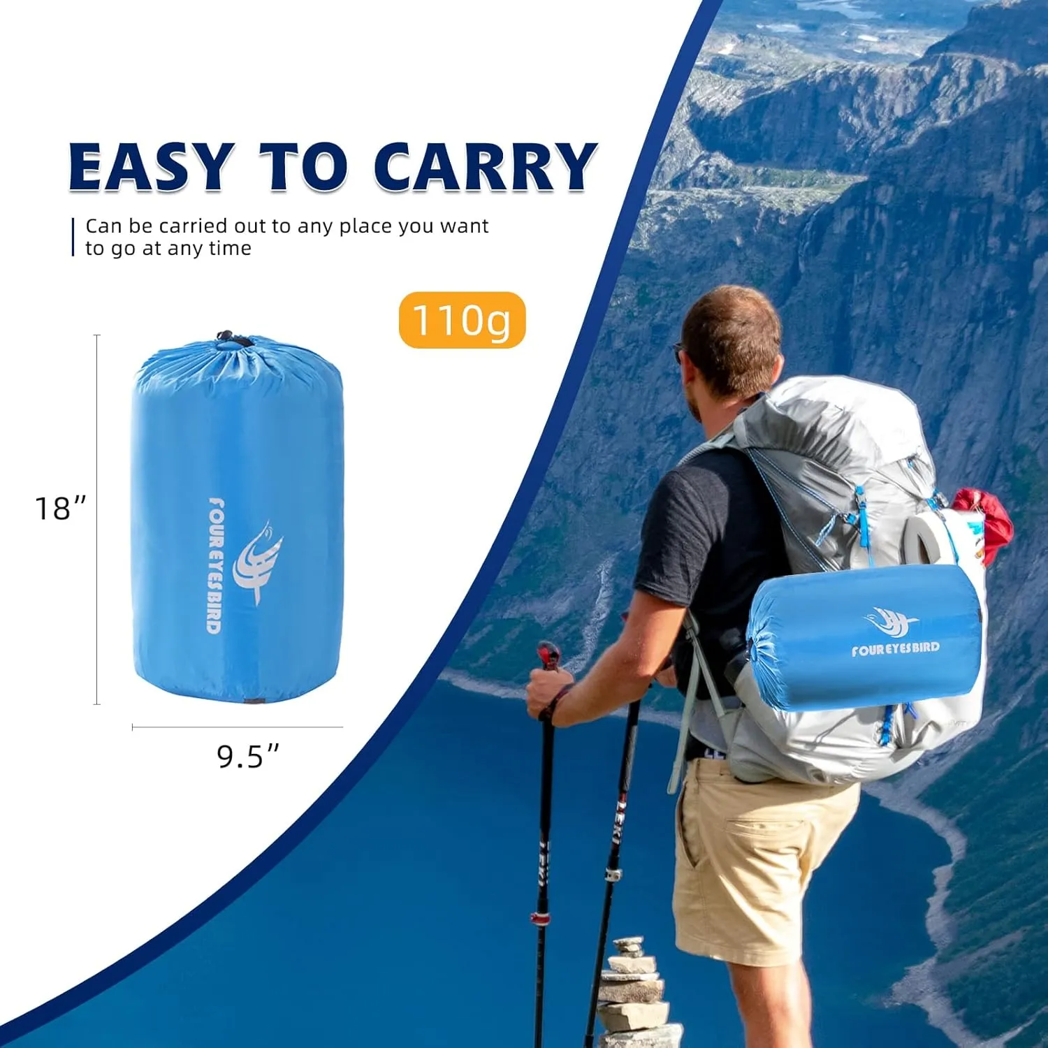 Envelope Sleeping Bag, Three Seasons Constant Temperature Sleeping Bag, Suitable for All Ages, Indoor Hotel Accommodation or Outdoor Travel…