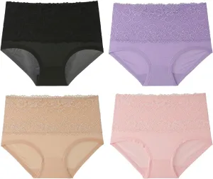 Evella Leak Proof Panties Leakproof High-Waist Tummy-Control Butt-Lifting Panties Washable Leakproof Underwear for Women