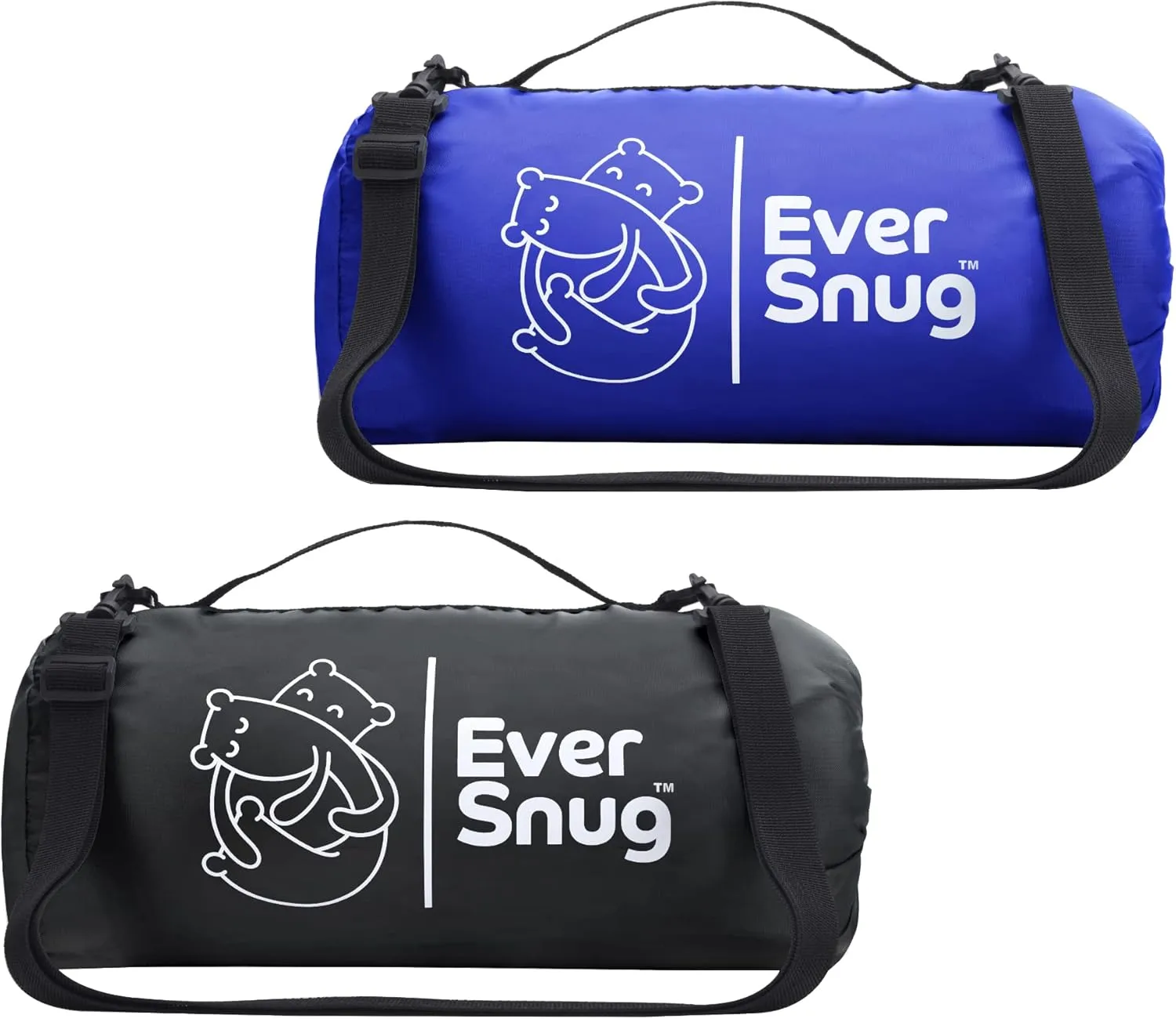 EverSnug Large Windproof Outdoor Blanket Value Pack - Machine Washable Picnic Blanket & Waterproof - Great for Festival, Park, Beach, Tent Camping, Concert, Stadium | Color Includes Blue & Black
