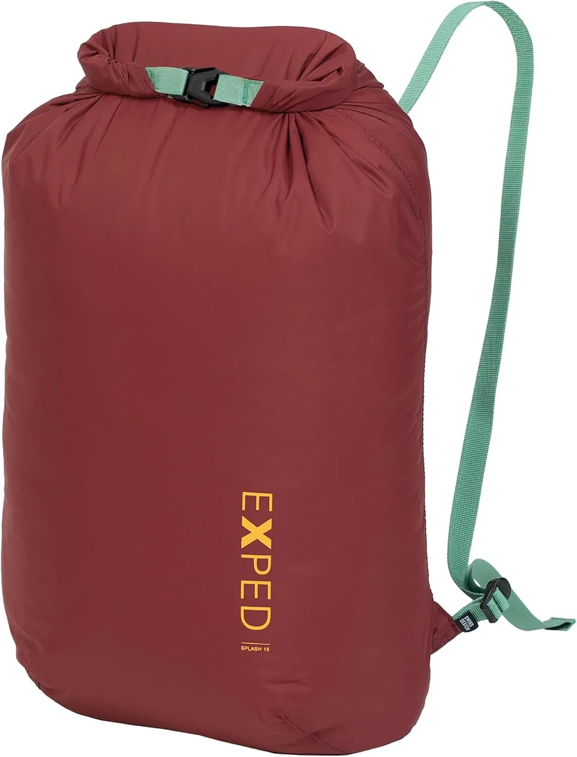 Exped Splash 15 Backpack | Extremely Versatile Pack | Light & Compact Rolltop Stuff Sack | Multi-Use Waterproof Daypack, Burgundy, 15L