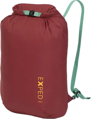 Exped Splash 15 Backpack | Extremely Versatile Pack | Light & Compact Rolltop Stuff Sack | Multi-Use Waterproof Daypack, Burgundy, 15L