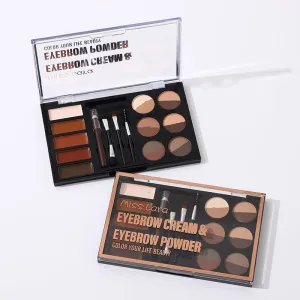 Eyebrow Powder Eyebrow Cream Eyebrow Pencil comprehensive plate waterproof and sweat free makeup multi-color eyebrow powder with brush for beginners, Composite order