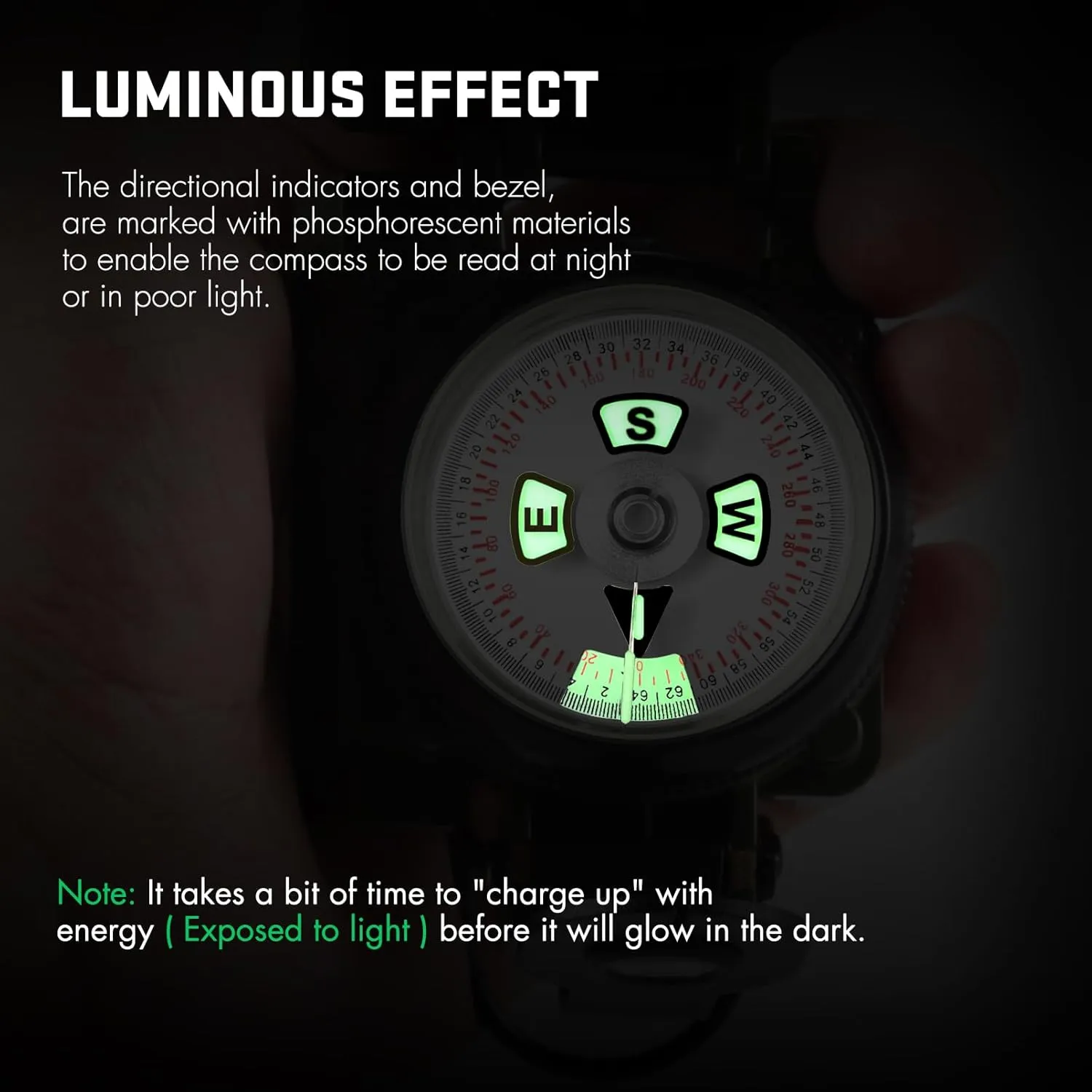 Eyeskey Multifunctional Military Sighting Navigation Compass with Inclinometer | Impact Resistant & Waterproof Compass for Hiking, Camping