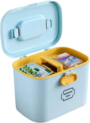 Family Emergency Kit Medicine Organizer Portable Medicine Box Smooth Surface Container Case