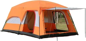 Family Tent Doble Layer Dome Tent Waterproof Camping Tent with 2 Extra Dark Sleeping Cabins for Outdoor Hiking Camping Climing (Orange 430 * 305 * 210cm(8) (Orange 430 * 305 * 210cm(8)