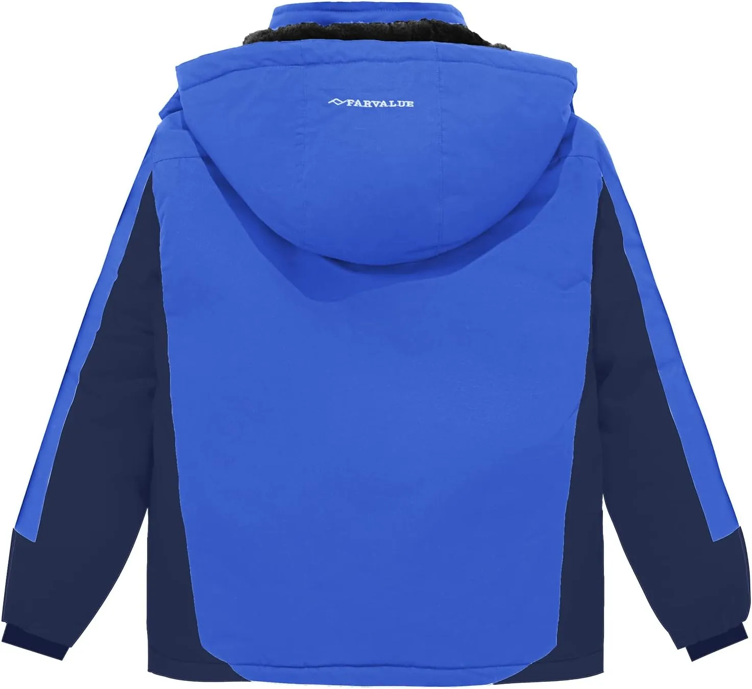 FARVALUE Boys Waterproof Ski Jacket Windproof Winter Coat Warm Snow Coat Outdoor Raincoats with Removable Hood