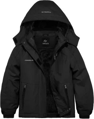 FARVALUE Girls Waterproof Skiing Jacket Windproof Winter Coat Warm Snow Coat with Removable Hood